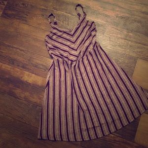 Maroon and white knit dress